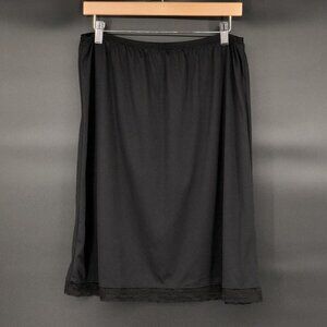 Gold Coast Lace Trim Half Slip Skirt L Black